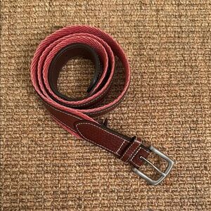 Vineyard Vines Red and Brown Men's Belt 44
